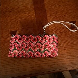 Floral Pink Wristlet Clutch